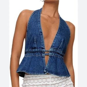 Denim halter top